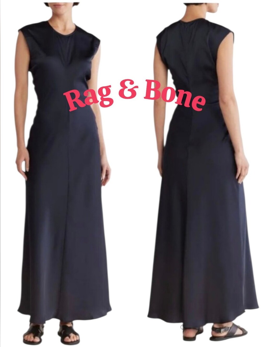 rag & bone Marisol Satin Maxi Dress — Salute Navy